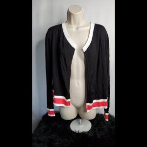 Worthington Open Front Striped Cardigan Sweater Size M Lightweight